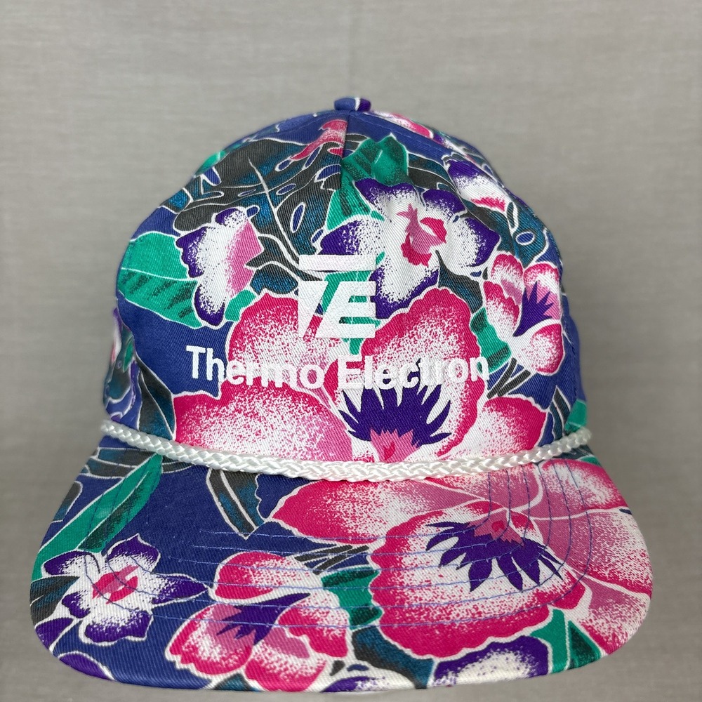 Vintage Pink Floral Hawaiian Rope Snapback Hat